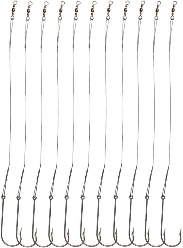 20pcs/pack fishing hook dispositivo nylon revestido linha de pesca chumbo tira de aço inoxidável gancho de pesca