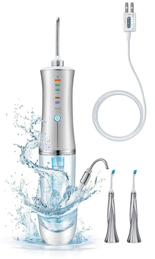 Fio dental de água elétrica sem fio 3 modos 4 bicos limpar e usar fio dental de água irrigador de fio dental portátil fio dental de água oral pedras de amígdalas recarregáveis curso adulto - Image 3