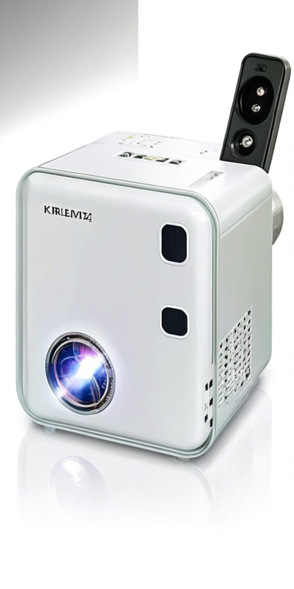 Projetor inteligente com WiFi e bluetooth, foco automático e correção trapezoidal, áudio DoIby, zoom, filme nativo 1080P, mini projetor portátil ao ar livre, branco - Image 2