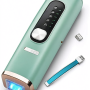 A máquina da remoção do cabelo do laser para o uso doméstico para homens e mulheres, atualizou a 999,900 flashes, permanentemente para o corpo inteiro da linha do biquíni do pé facial do braço (verde)