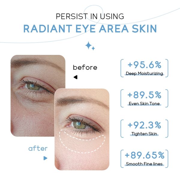 LAIKOU Leite HA Roll & Glow Eye Cream Creme Hidratante Suavizante Brilhante Reduzindo A Puffiness Não Gorduroso 20g - Image 3