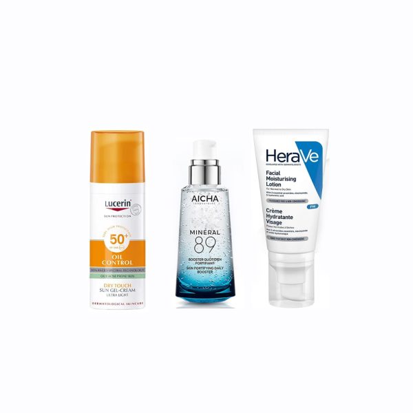 Herave+AICHA+Lucerin Conjunto combinado, produto inclinado Produtos que irão expirar em breve