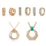 Conjunto de joias de prata italiana, conjunto de joias, colar de noiva, conjunto de joias