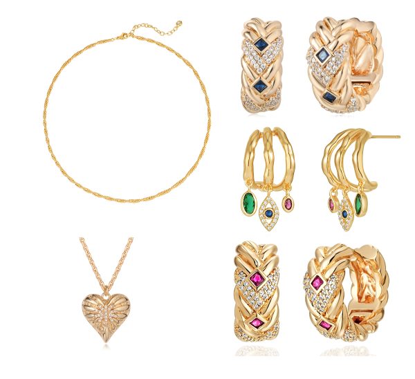 Personalizado nupcial luxo jóias mulher encantos 14k 18k ouro laboratório feito anéis de diamante brincos pulseiras colares moda jóias conjuntos