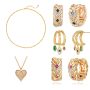 Personalizado nupcial luxo jóias mulher encantos 14k 18k ouro laboratório feito anéis de diamante brincos pulseiras colares moda jóias conjuntos