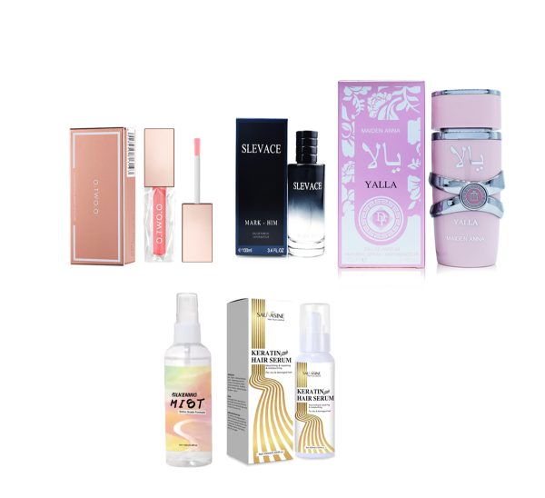Caixa de presente delicada de todas as dimensões---não-toco copo lábio mel + fragrância dupla para homens e mulheres + essência de cuidados com a pele & cabelo suave névoa