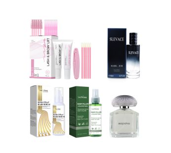Caixa de presente zhen glam- conjunto de ajuste de cílios + fragrância dupla para homens e mulheres & soro de cabelo & alisamento spray