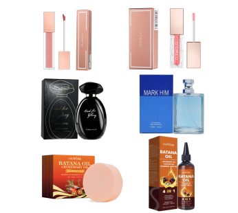 Caixa de cuidados de beleza zheng- copo não-tocante lábio mel + perfume duplo para homens e mulheres & óleo de tratamento de cabelo batana & sabonete de limpeza profunda de alecrim