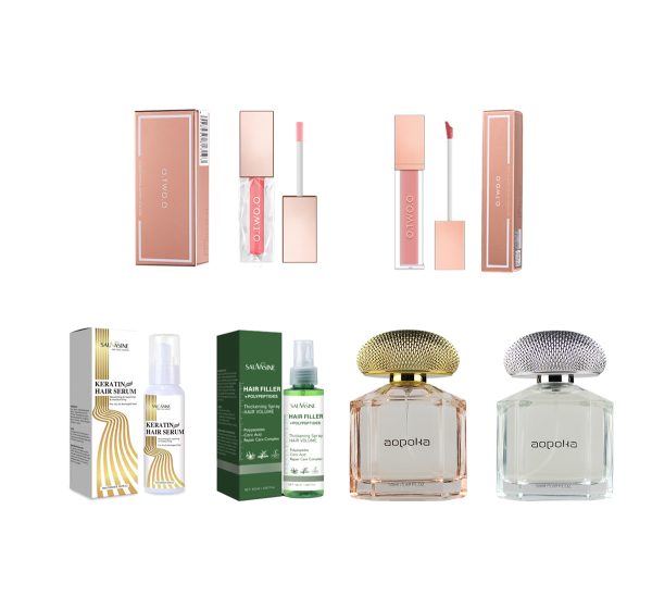 Caixa de presente de maquiagem zheng beauty---copo não-tocante lábio mel + perfume feminino & essência de cuidados com os cabelos & spray de engrossamento de cabelo