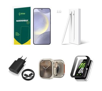 Kit Premium Samsung S24 Plus – Película Protetora + Caneta para Tablet + Carregador Rápido 45W + Capa para Apple Watch Series 10