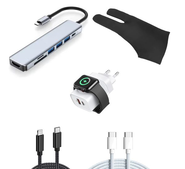 Kit Completo de Carregamento e Luvas Touchscreen: Cabos Universais + Luva para Clima Frio